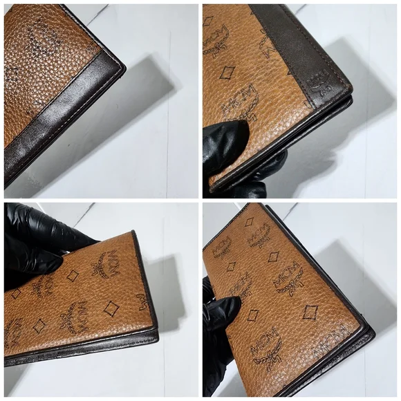 MCM Bill Leather Wallet Brown - Picture 12 of 14